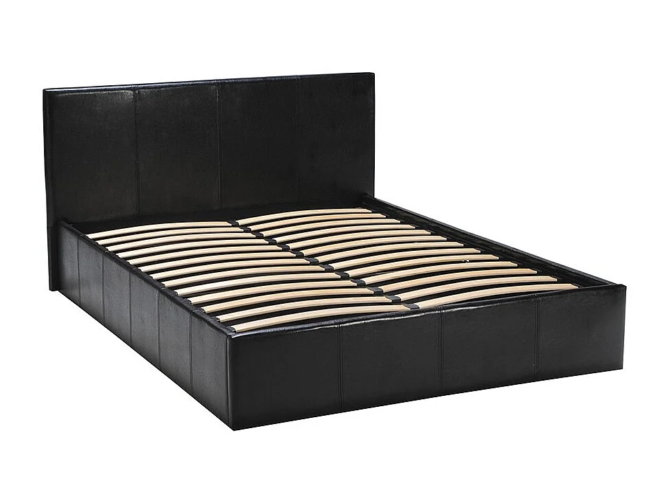 Lit coffre 2 places 140x190cm Noir avec sommier BACELAN