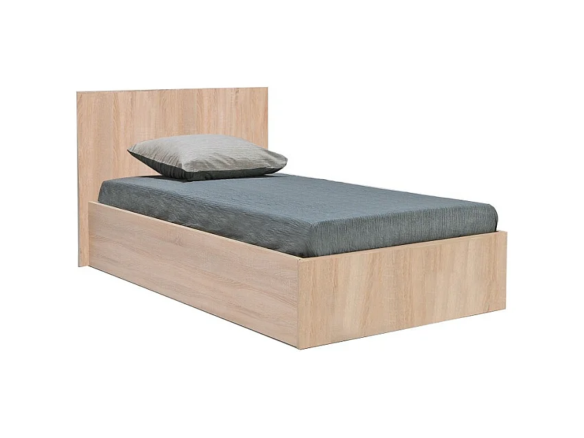 Lit coffre 1 place 90x190cm couleur Chêne avec sommier MARO