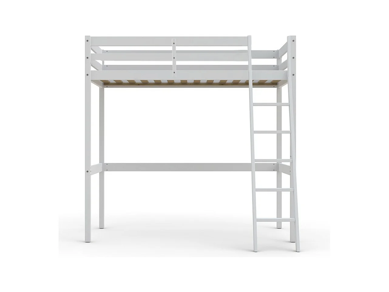 Lit Mezzanine 140x190cm blanc SALA avec incl. Sommier et échelle
