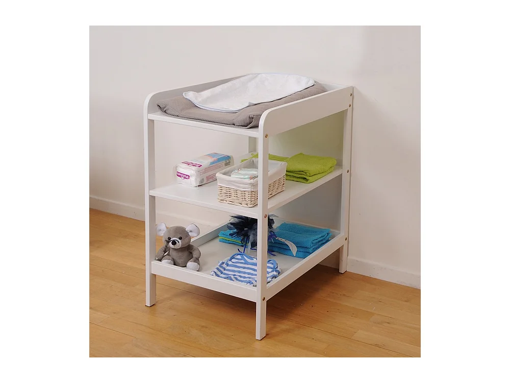 Table à langer Plan à langer LOLA 75x55x90cm bois massif couleur Blanc