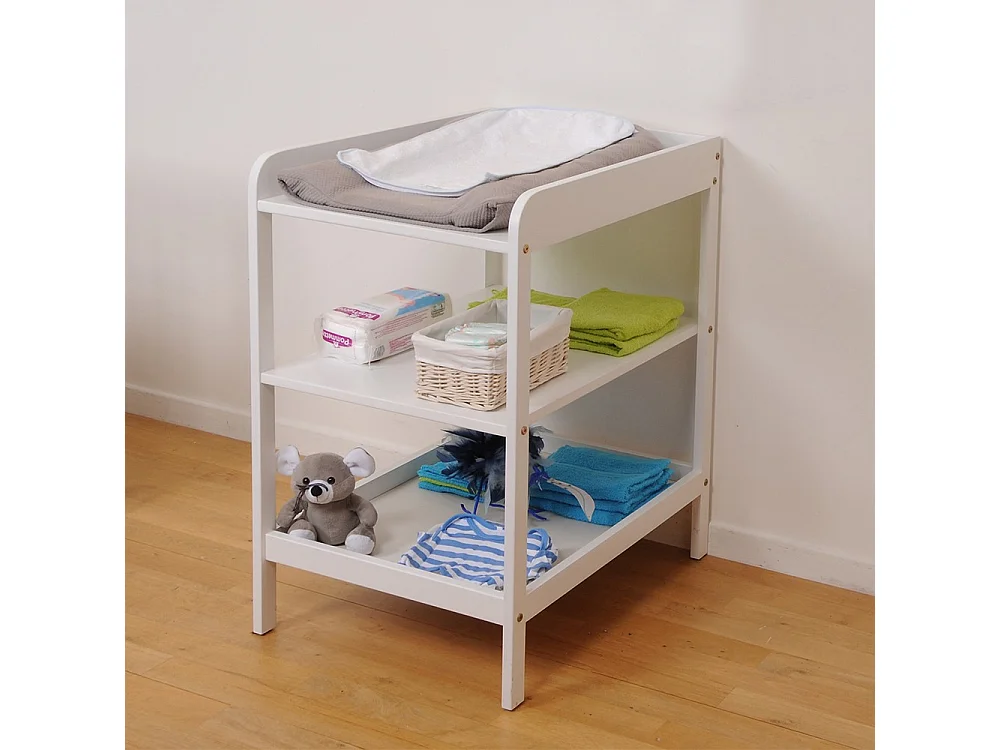 Table à langer Plan à langer LOLA 75x55x90cm bois massif couleur Blanc