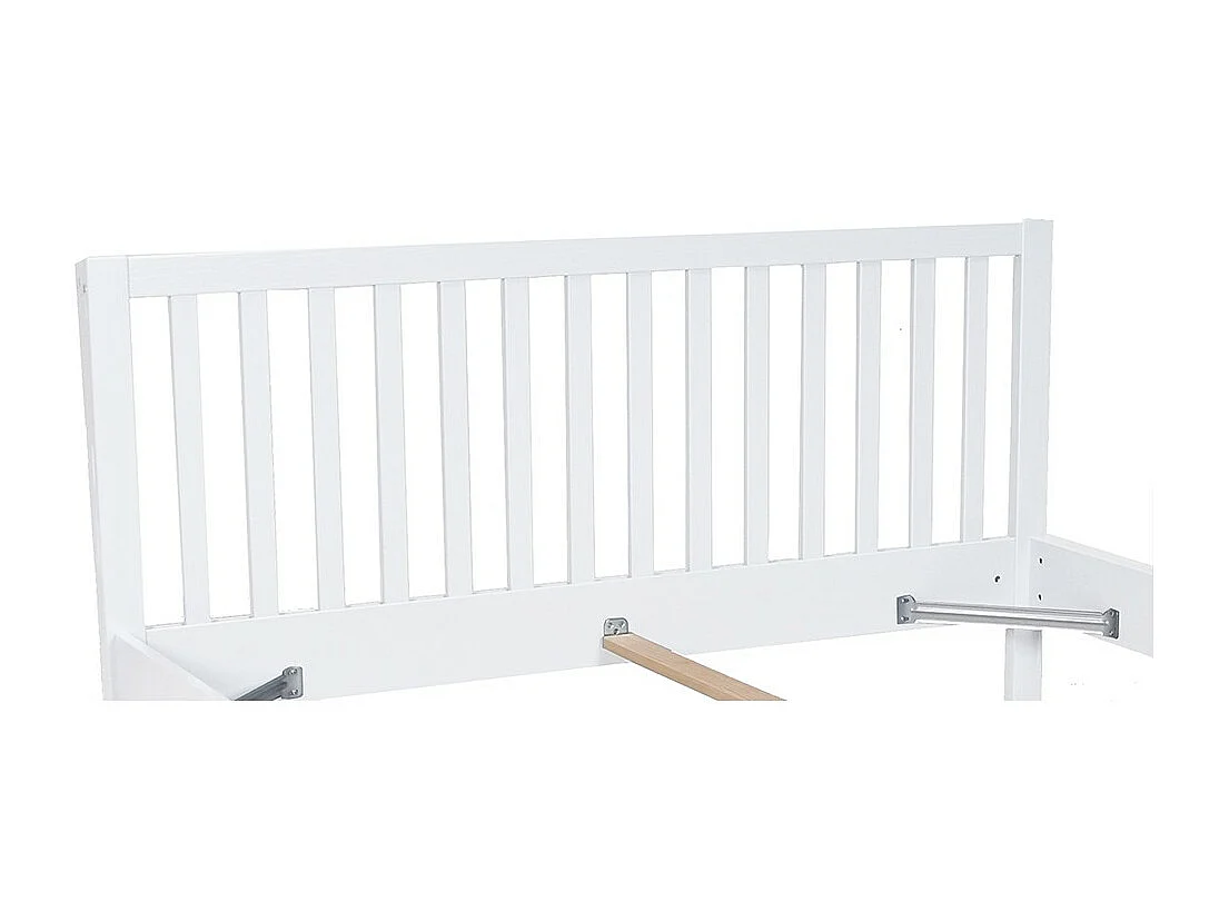 Lit 2 places 160x200cm Blanc PARVI inclus sommier