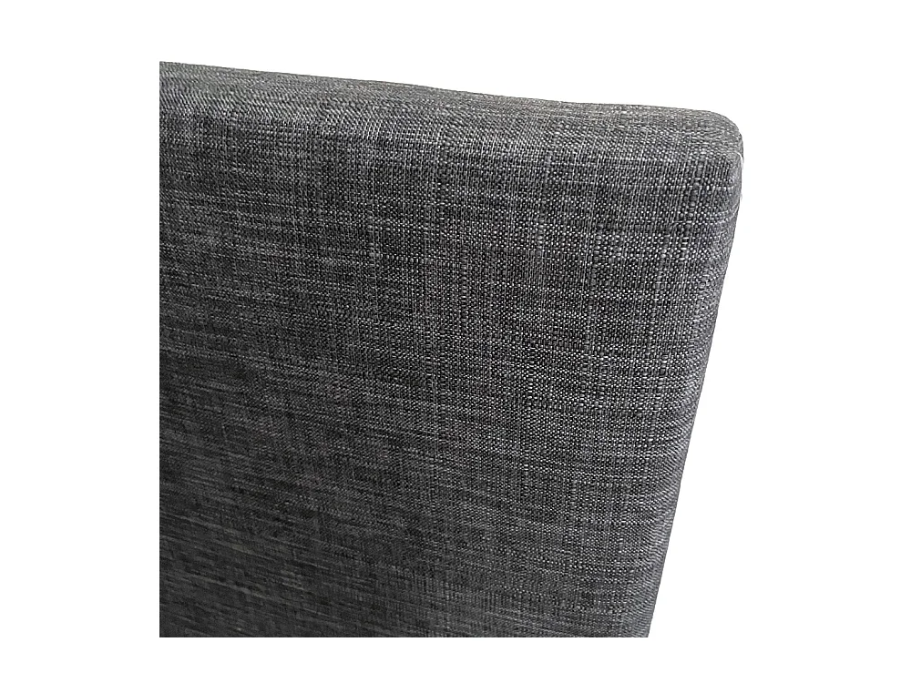 Lit 2 places 140x200cm Tissu Gris foncé avec sommier DUSIN