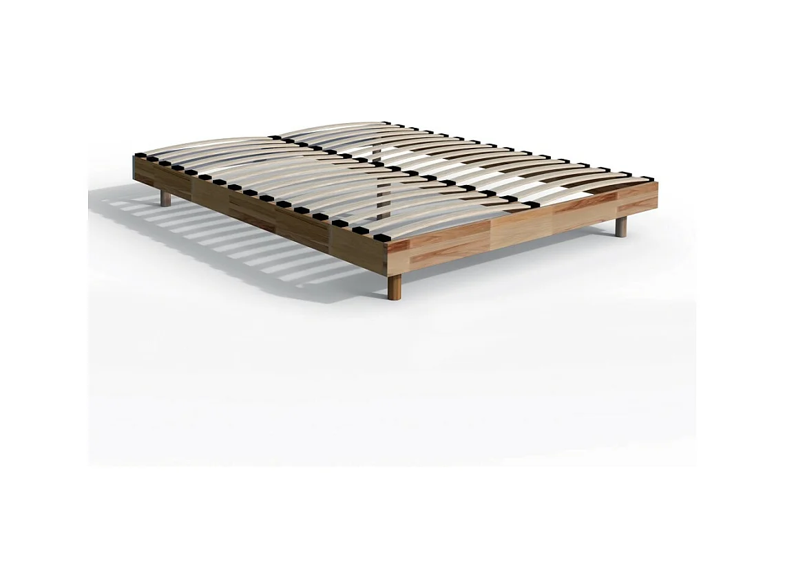 Lit 2 places 160x200cm Hêtre huilé POI inclus sommier