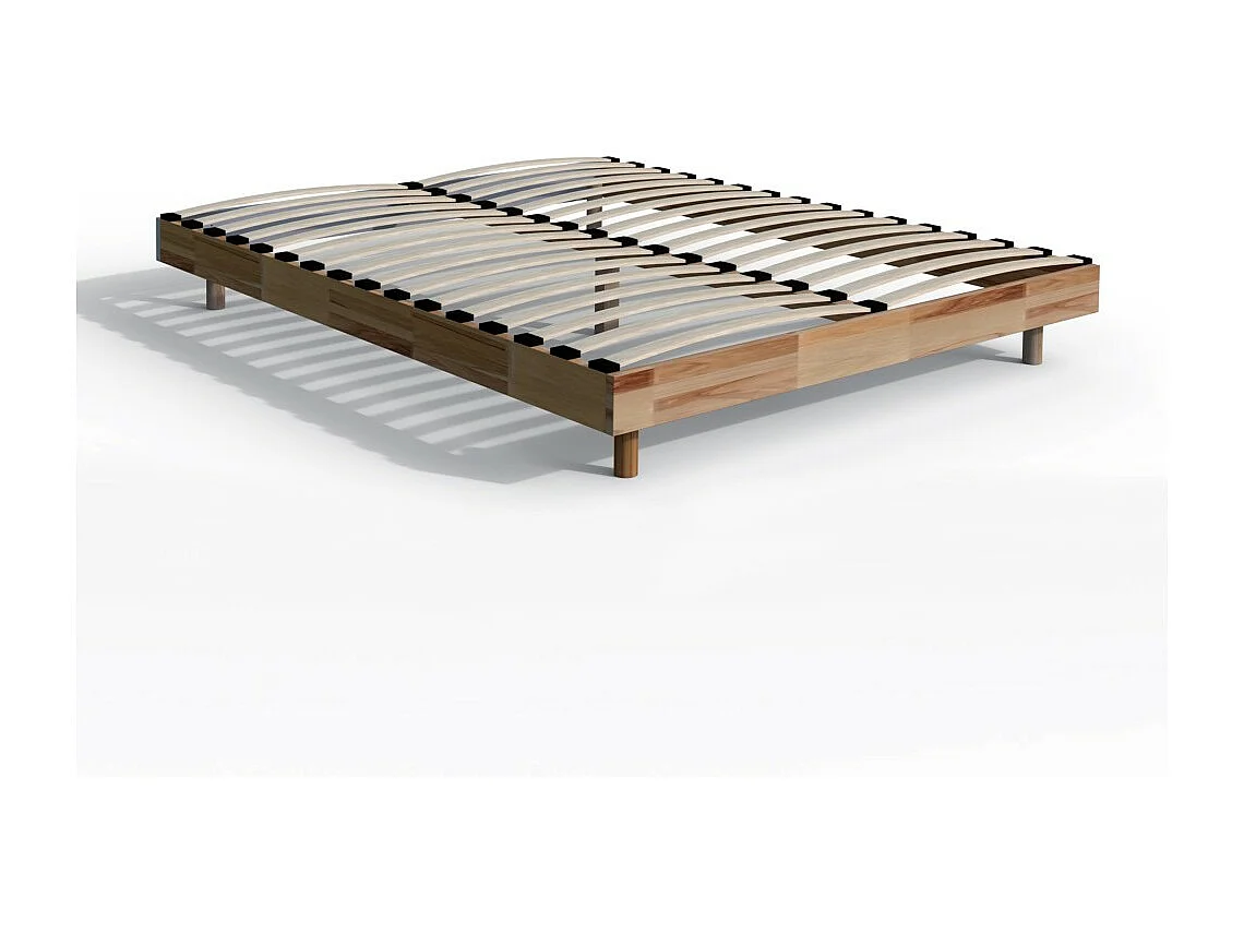 Lit 2 places 160x200cm Hêtre huilé POI inclus sommier