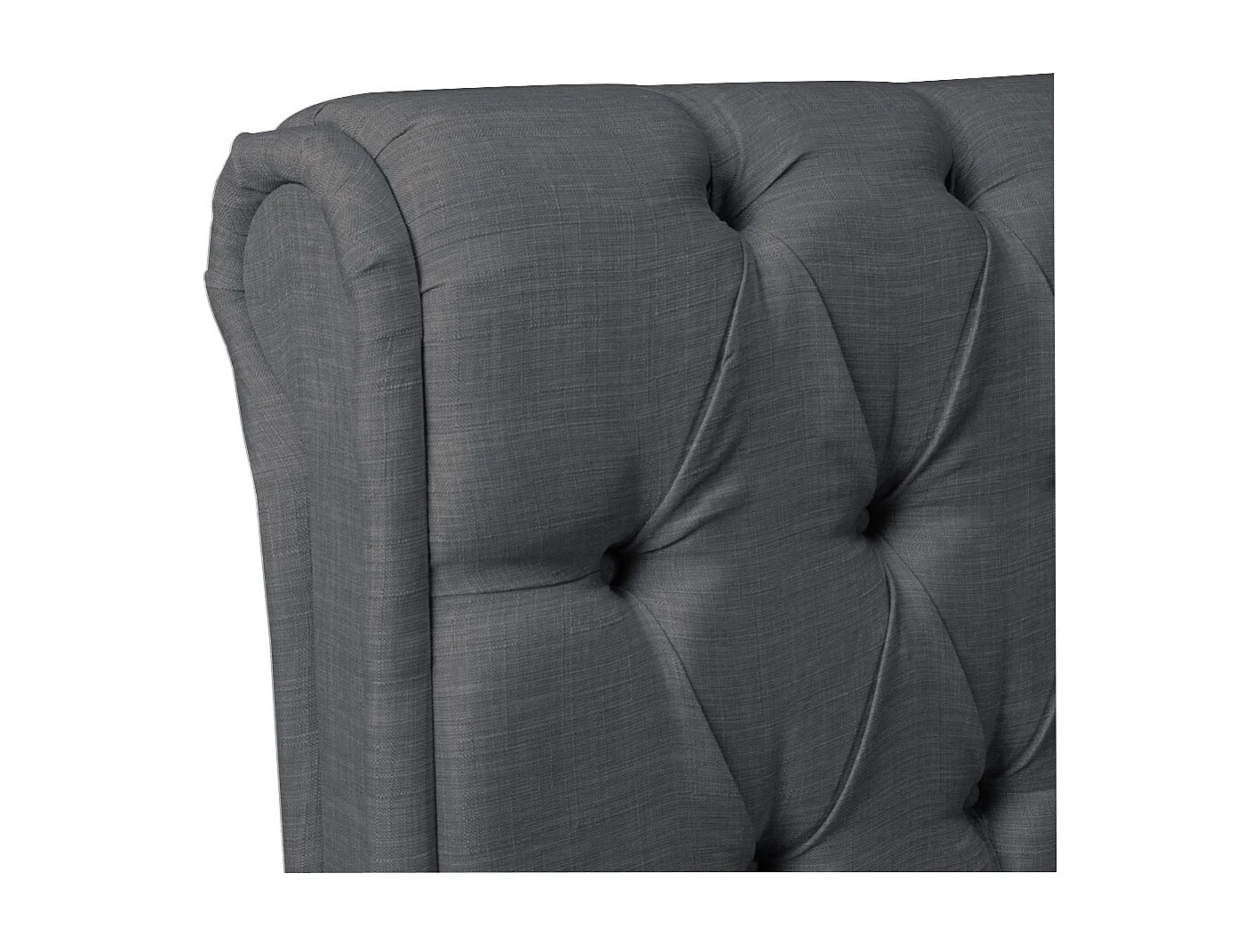 Lit 2 places 160x200cm CHALIN Gris foncé avec tête de lit inclus sommier et 4 tiroirs pour rangement