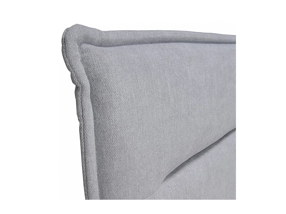Lit 2 places 140x190cm tissu Gris clair avec sommier LANEAU