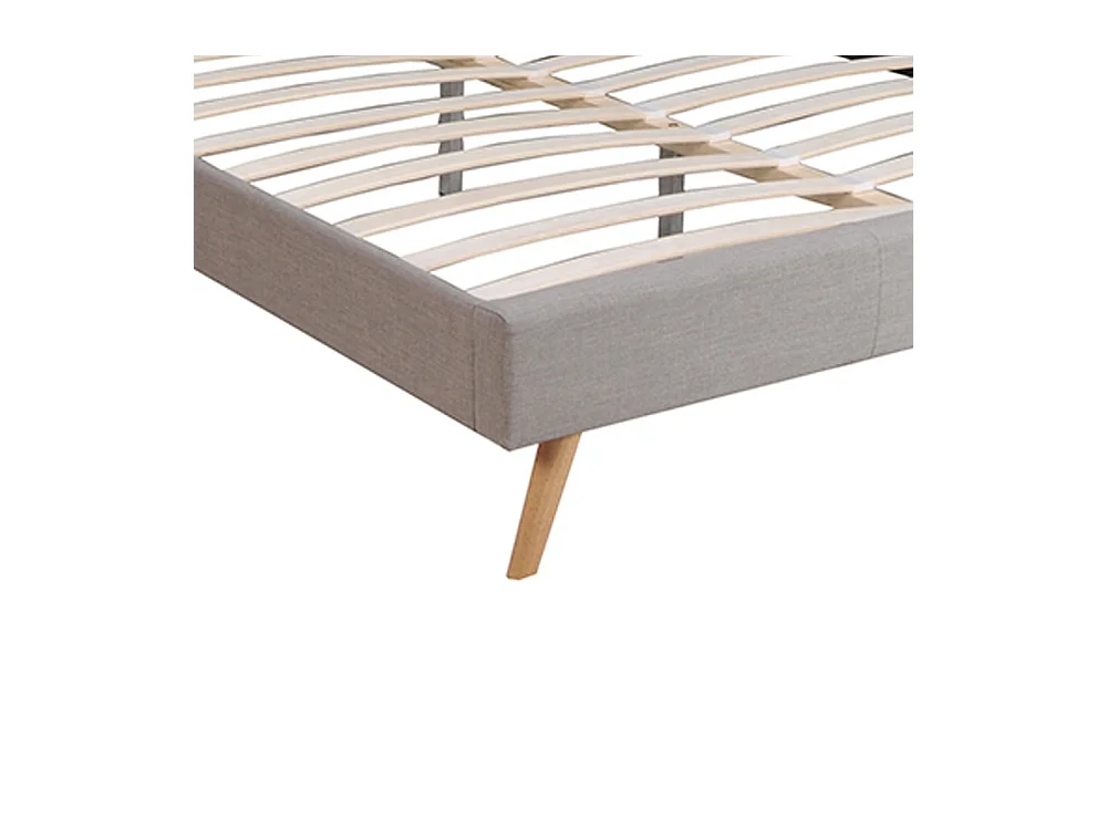 Lit 2 places 180x200cm Gris clair FIONI inclus sommier et tête de lit