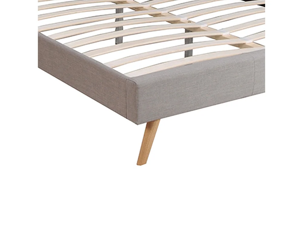 Lit 2 places 180x200cm Gris clair FIONI inclus sommier et tête de lit