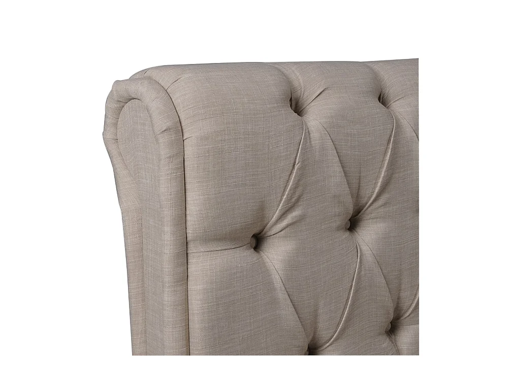 Lit 2 places 140x190cm CHALIN beige avec tête de lit inclus sommier et 4 tiroirs pour rangement