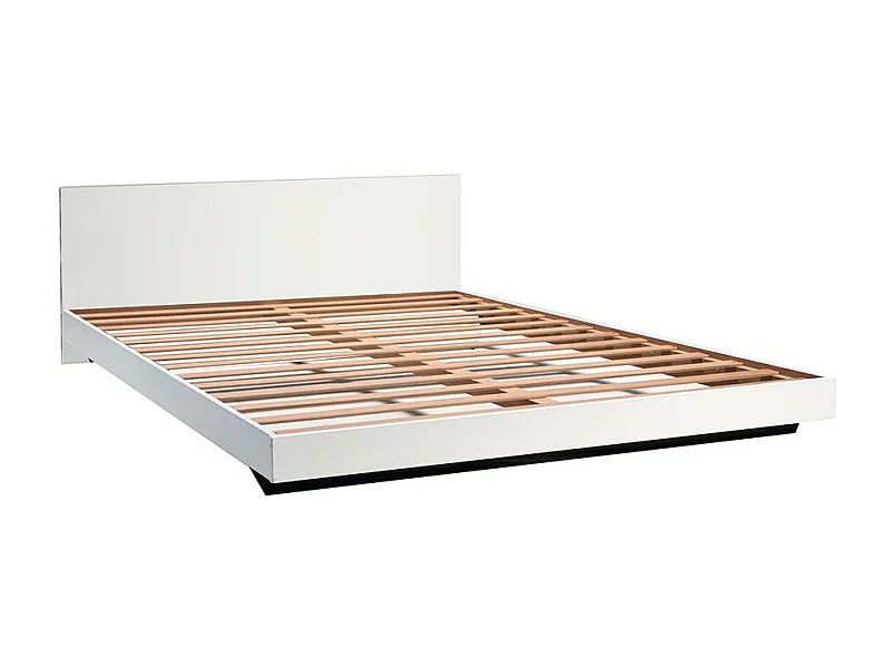 Lit 2 places 140x190cm Blanc LIFA inclus sommier et tête de lit