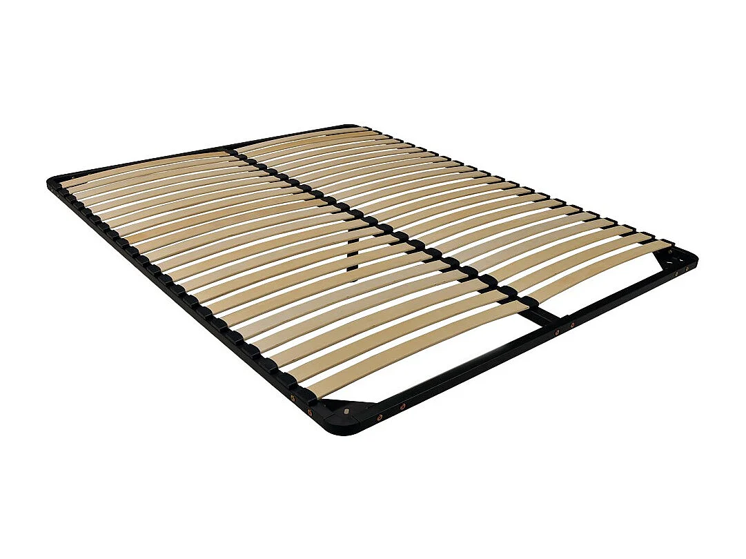 Lit 2 places 140x190cm couleur Chêne KIAPA inclus sommier et 2  tiroirs pour rangement