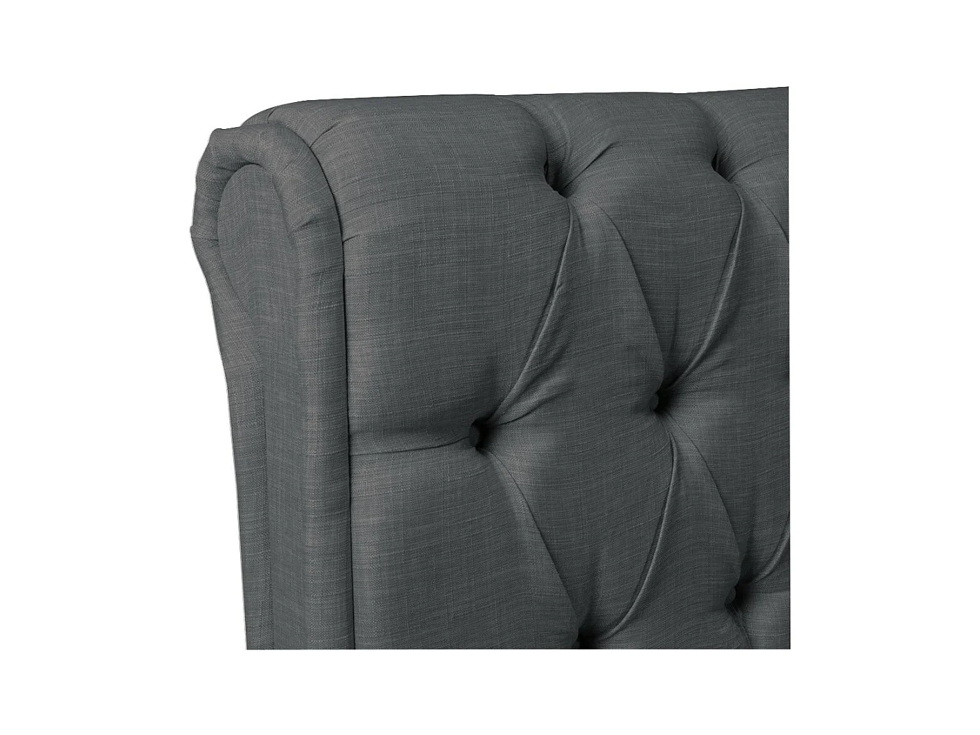 Lit 2 places 140x190cm CHALIN Gris foncé avec tête de lit inclus sommier et 4 tiroirs pour rangement