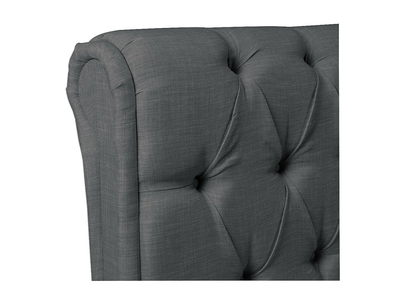 Lit 2 places 140x190cm CHALIN Gris foncé avec tête de lit inclus sommier et 4 tiroirs pour rangement