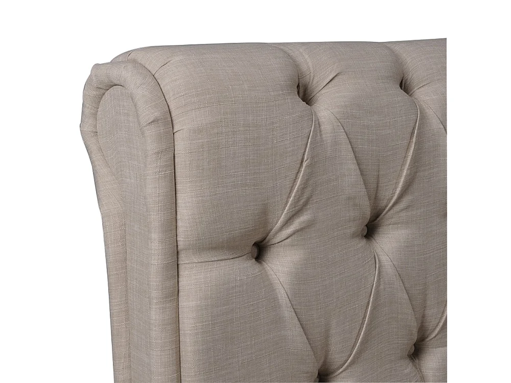 Lit 2 places 160x200cm CHALIN beige avec tête de lit inclus sommier et 4 tiroirs pour rangement