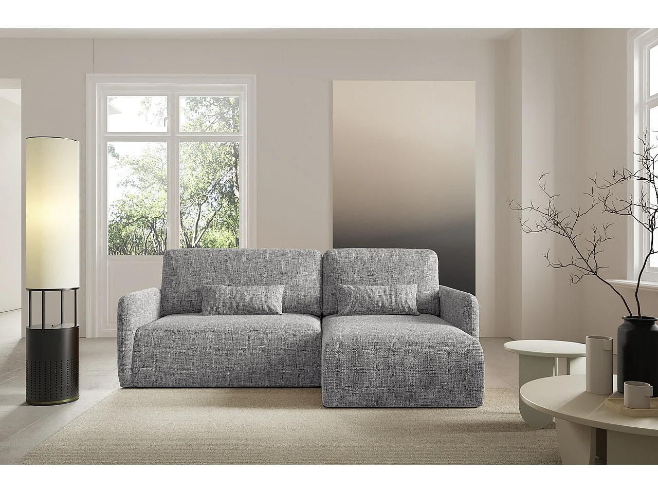 Canapé d'angle convertible LIVELLO L Gris