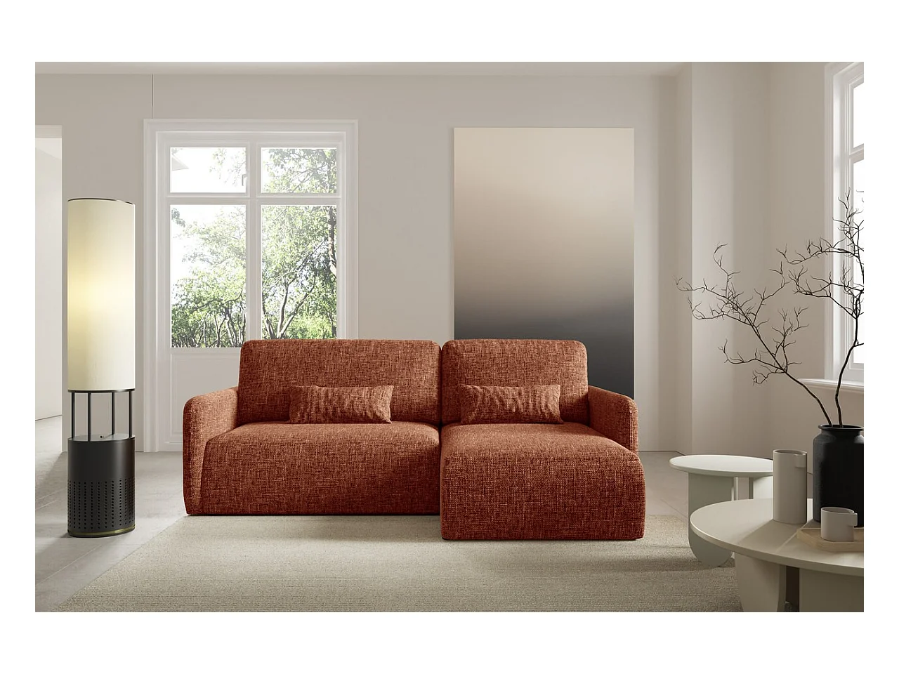 Hoekbankbed LIVELLO L Oranje