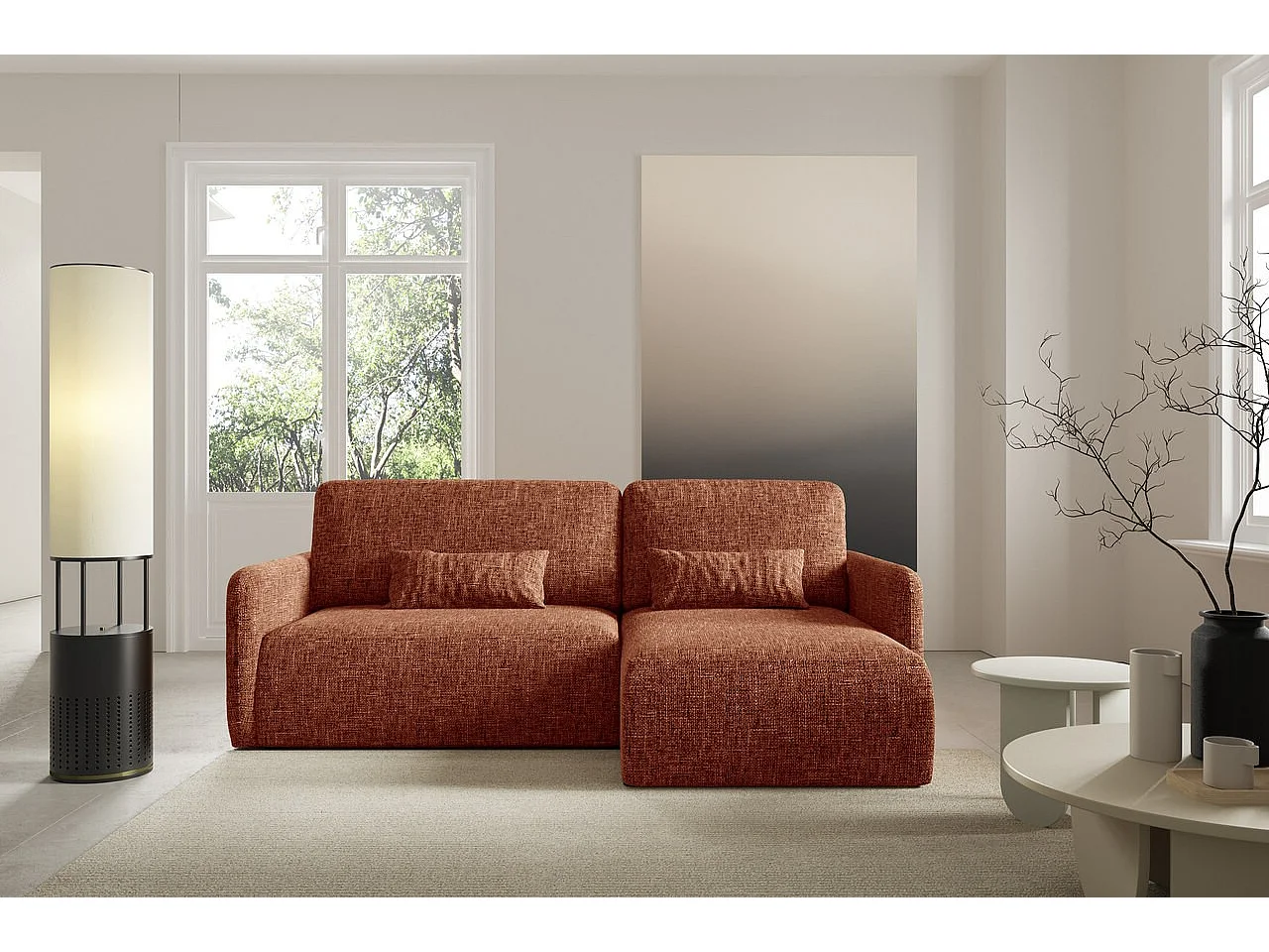 Canapé d'angle convertible LIVELLO L Orange