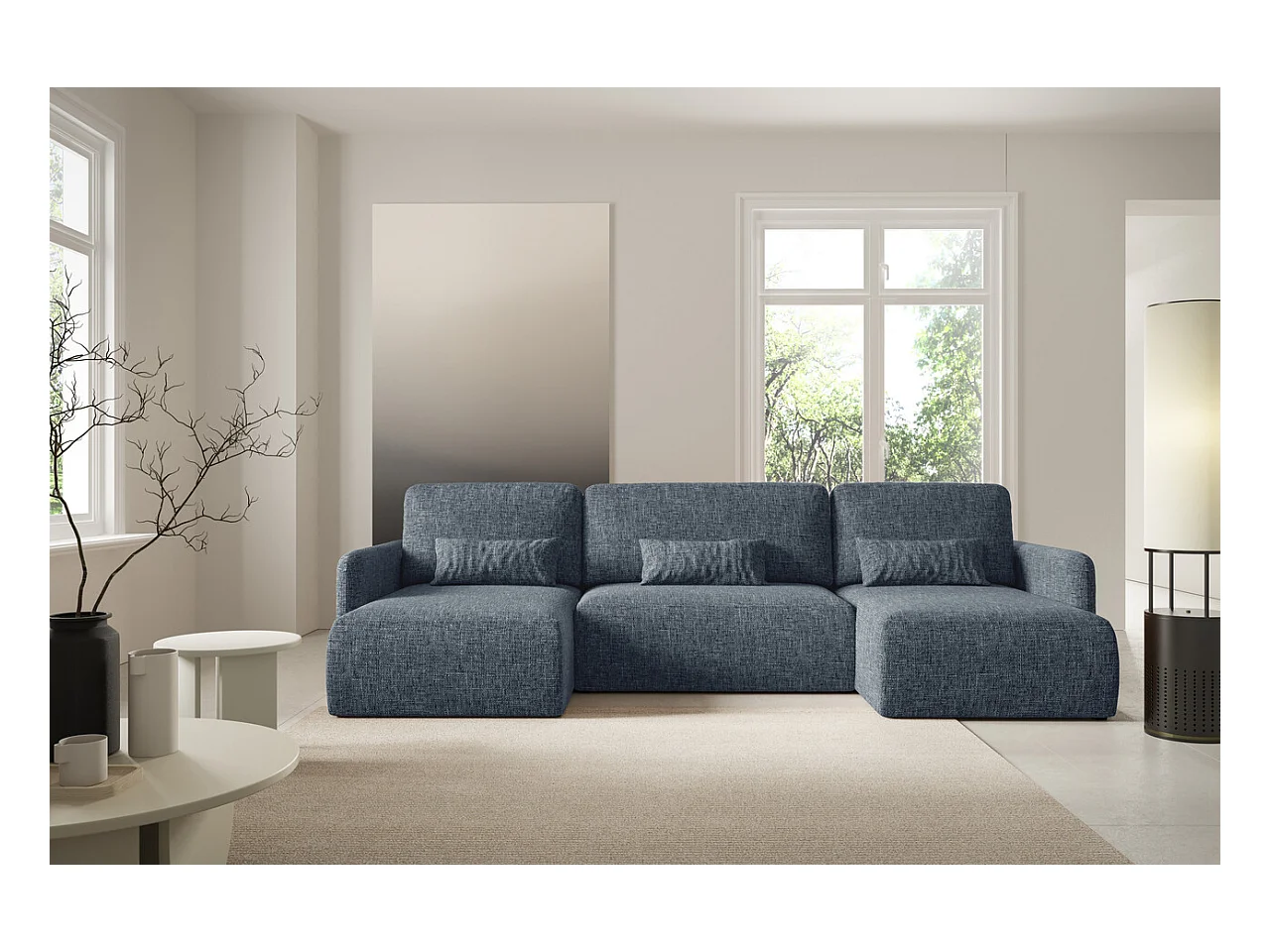 Ecksofa mit Schlaffunktion LIVELLO U Anthrazitgrau