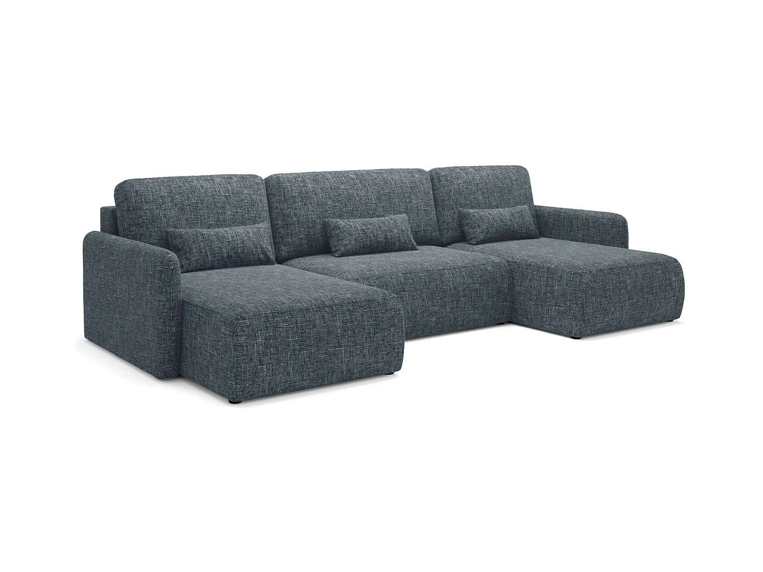 Ecksofa mit Schlaffunktion LIVELLO U Anthrazitgrau