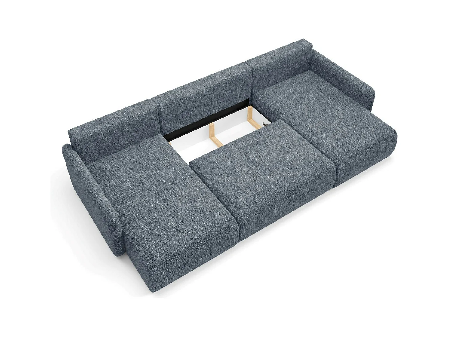 Ecksofa mit Schlaffunktion LIVELLO U Anthrazitgrau