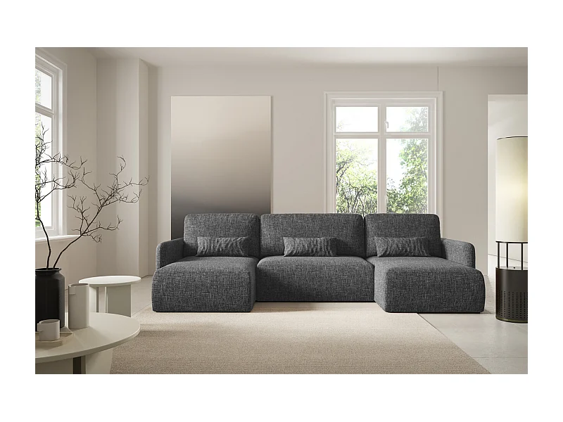 Hoekbankbed LIVELLO U Zwart