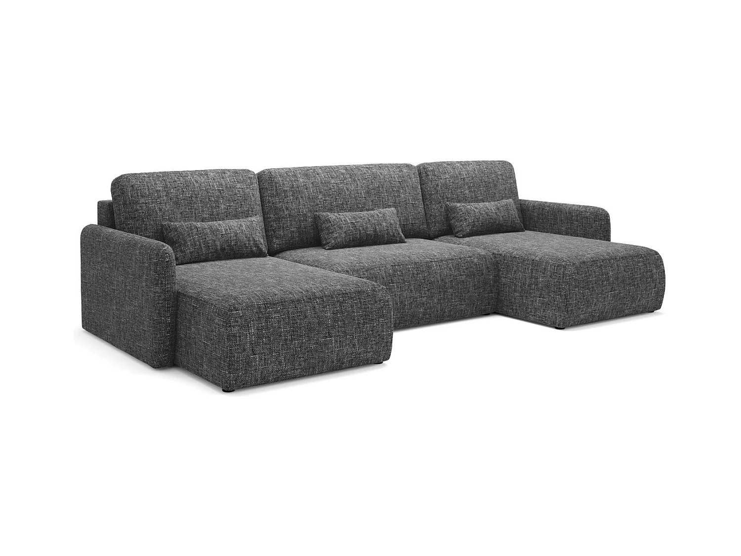 Ecksofa mit Schlaffunktion LIVELLO U Schwarz