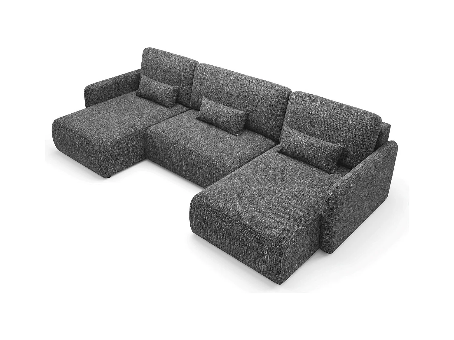 Ecksofa mit Schlaffunktion LIVELLO U Schwarz