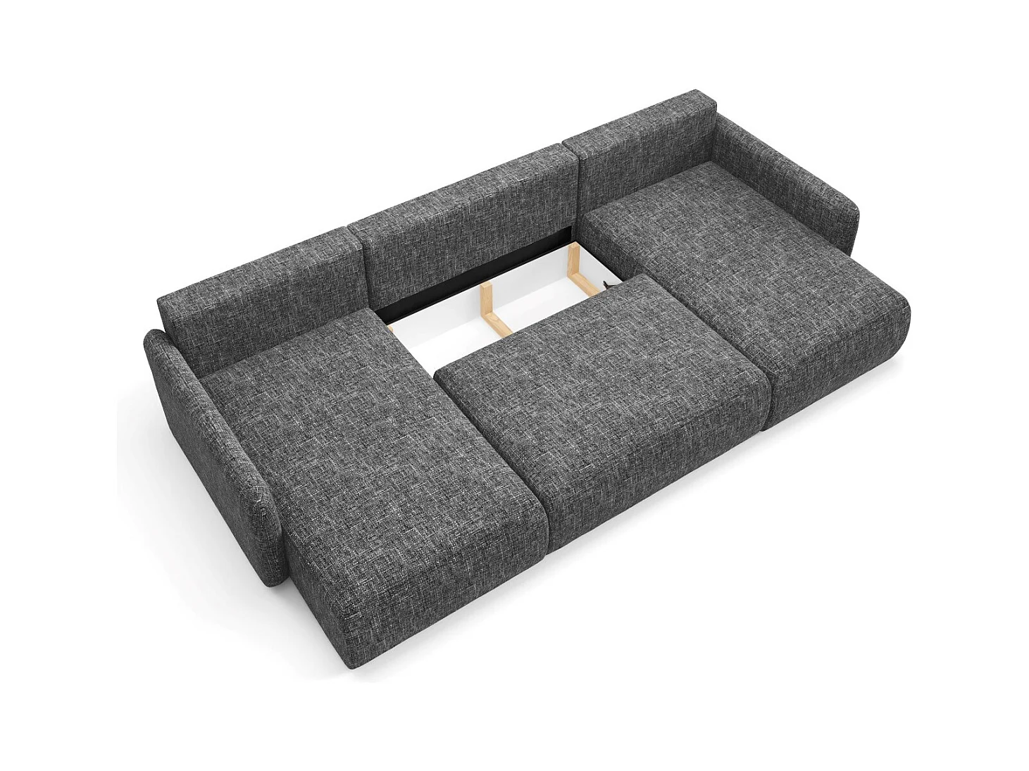 Ecksofa mit Schlaffunktion LIVELLO U Schwarz