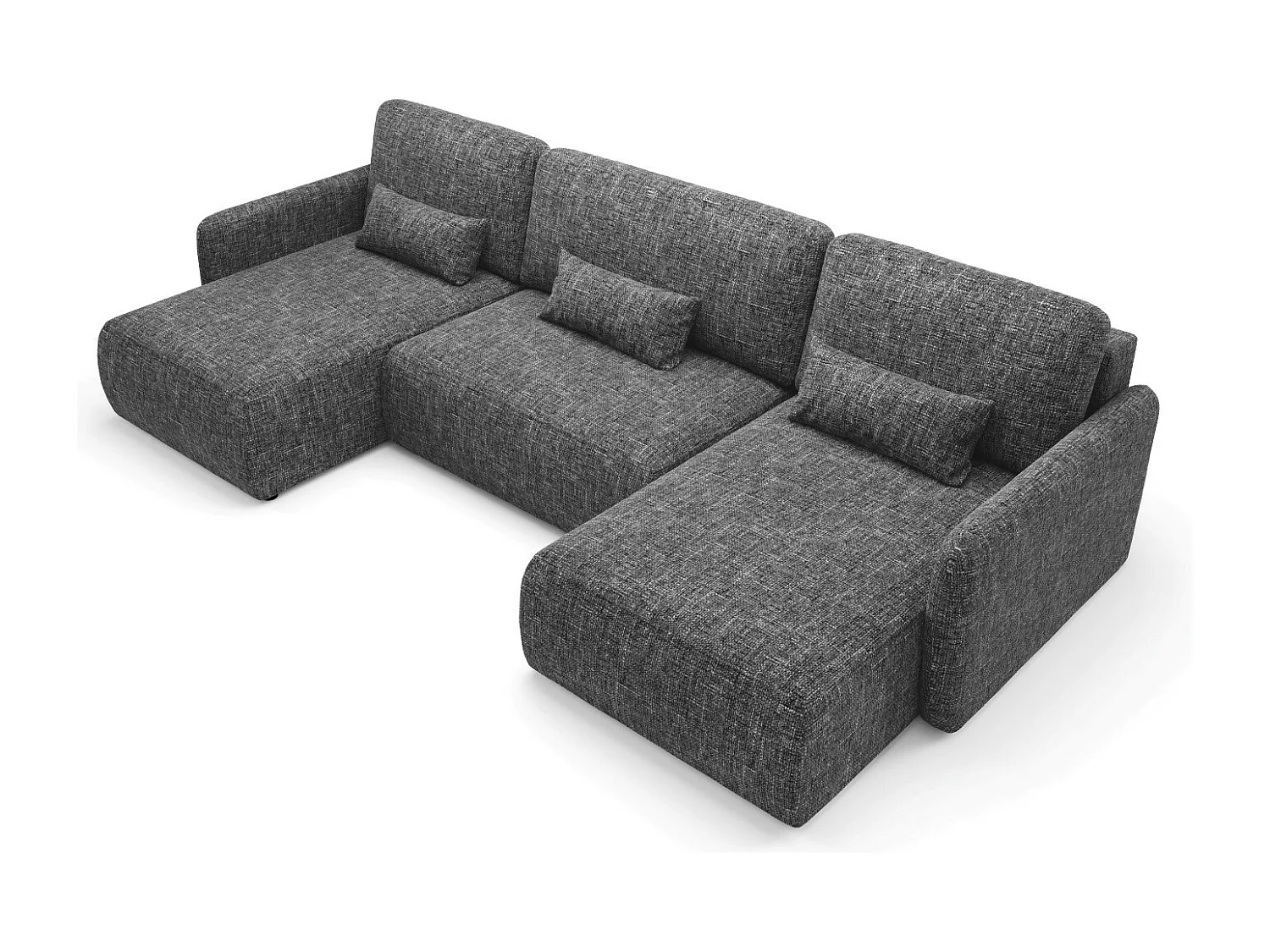 Canapé d'angle convertible LIVELLO U Noir