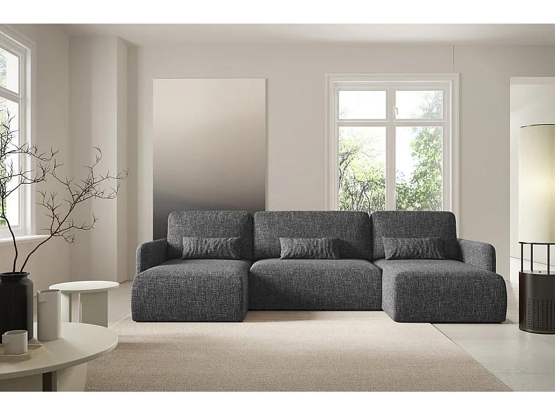 Ecksofa mit Schlaffunktion LIVELLO U Schwarz