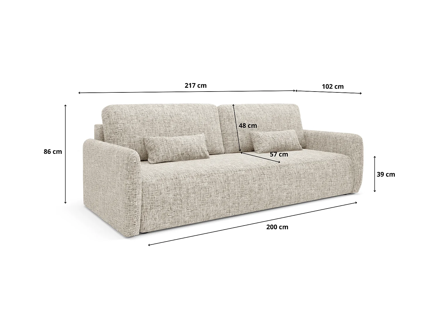 Schlafsofa mit bettkasten LIVELLO Gelb