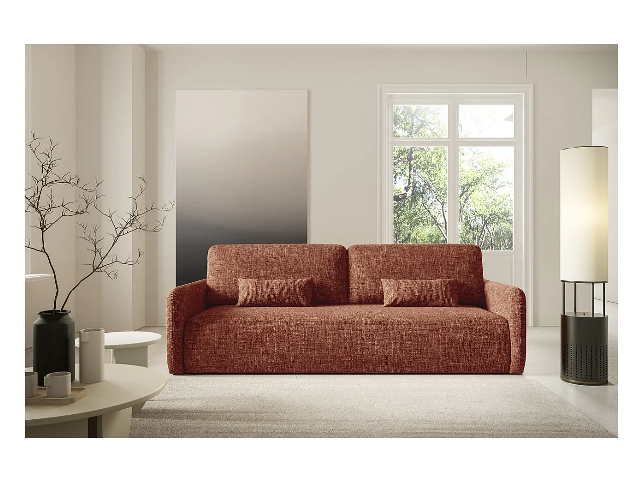 Schlafsofa mit bettkasten LIVELLO Orange