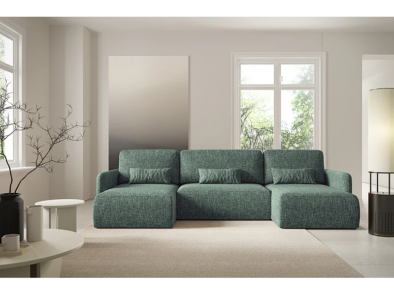 Ecksofa mit Schlaffunktion LIVELLO U Grün