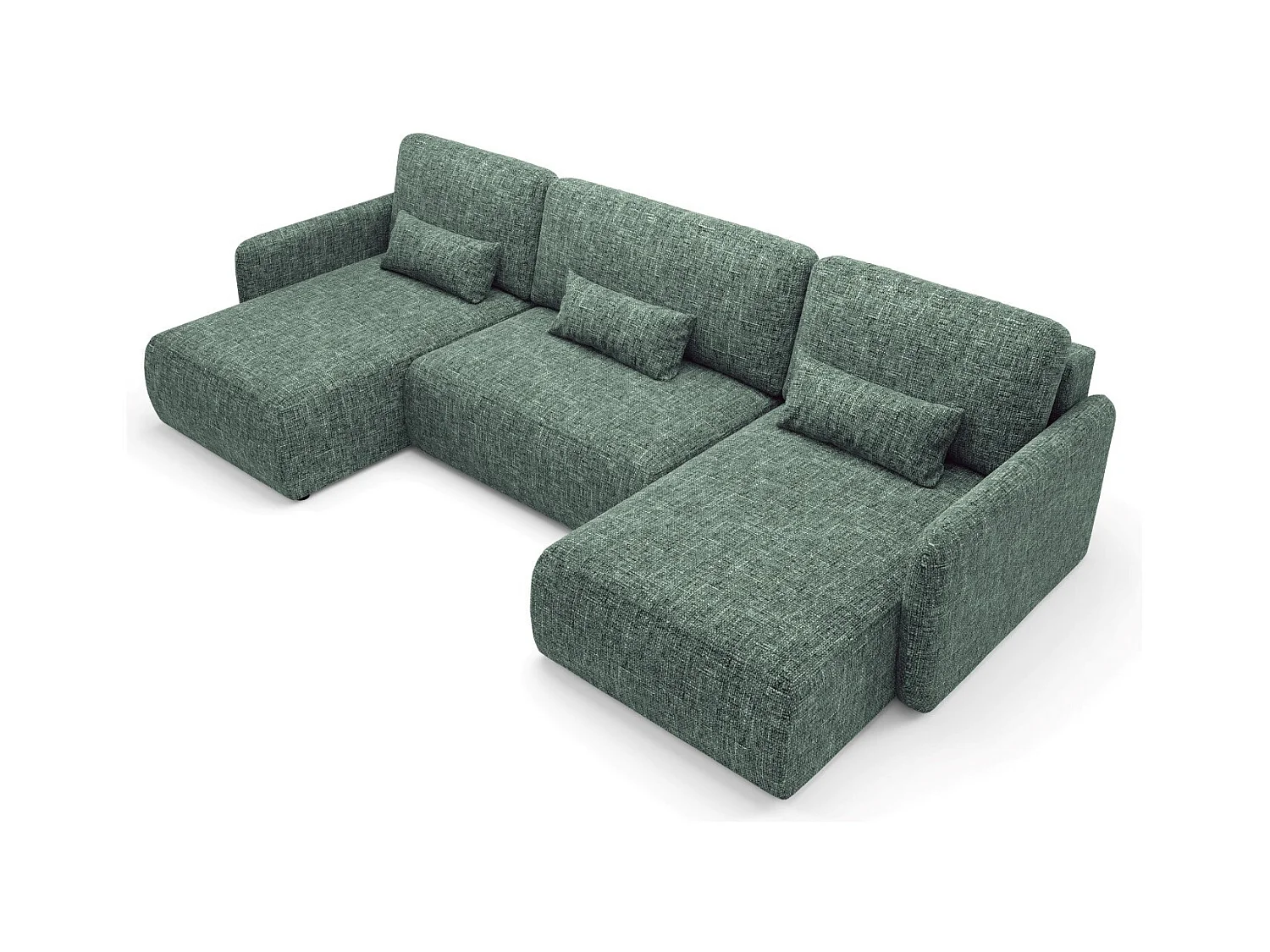 Ecksofa mit Schlaffunktion LIVELLO U Grün