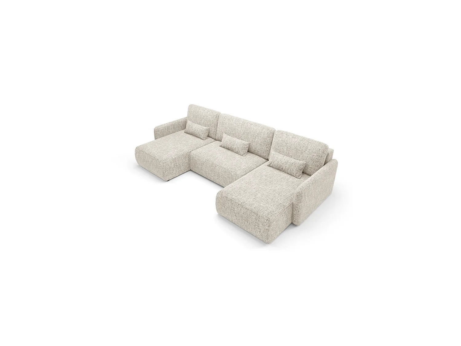 Ecksofa mit Schlaffunktion LIVELLO U Hellgrau