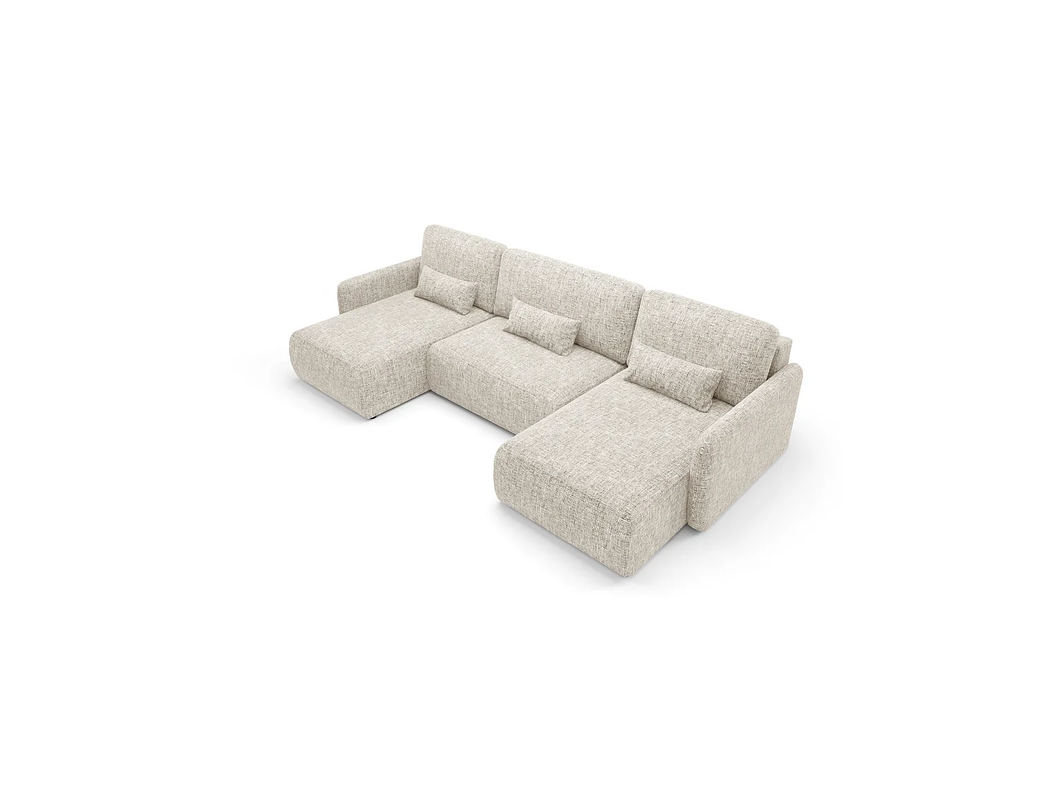 Ecksofa mit Schlaffunktion LIVELLO U Hellgrau