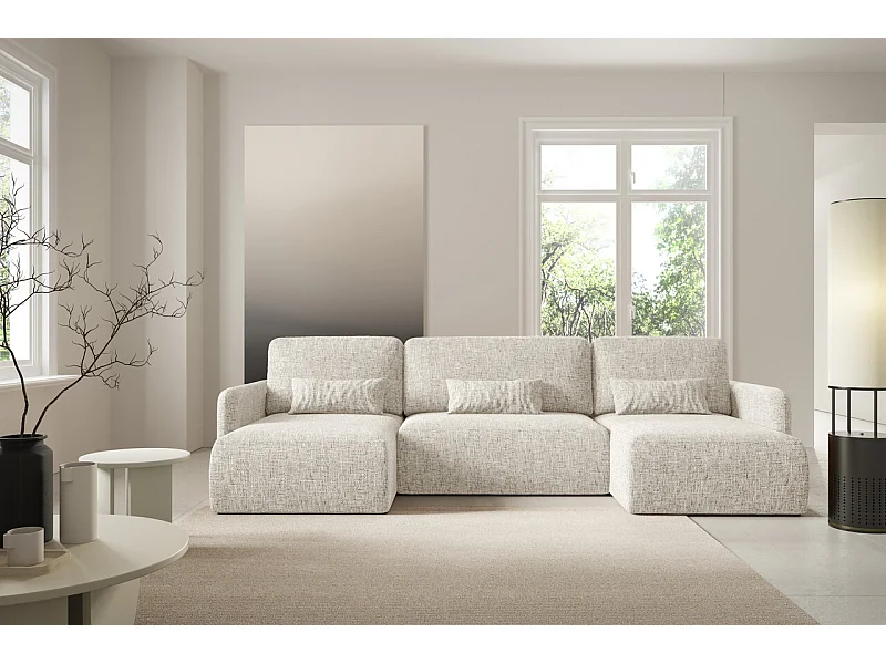 Canapé d'angle convertible LIVELLO U Gris clair