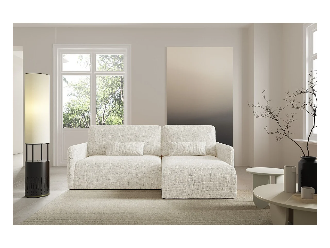 Hoekbankbed LIVELLO L Beige