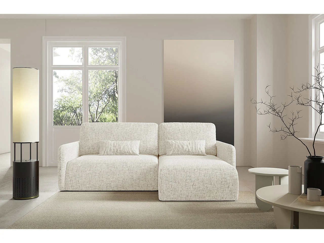 Canapé d'angle convertible LIVELLO L Beige