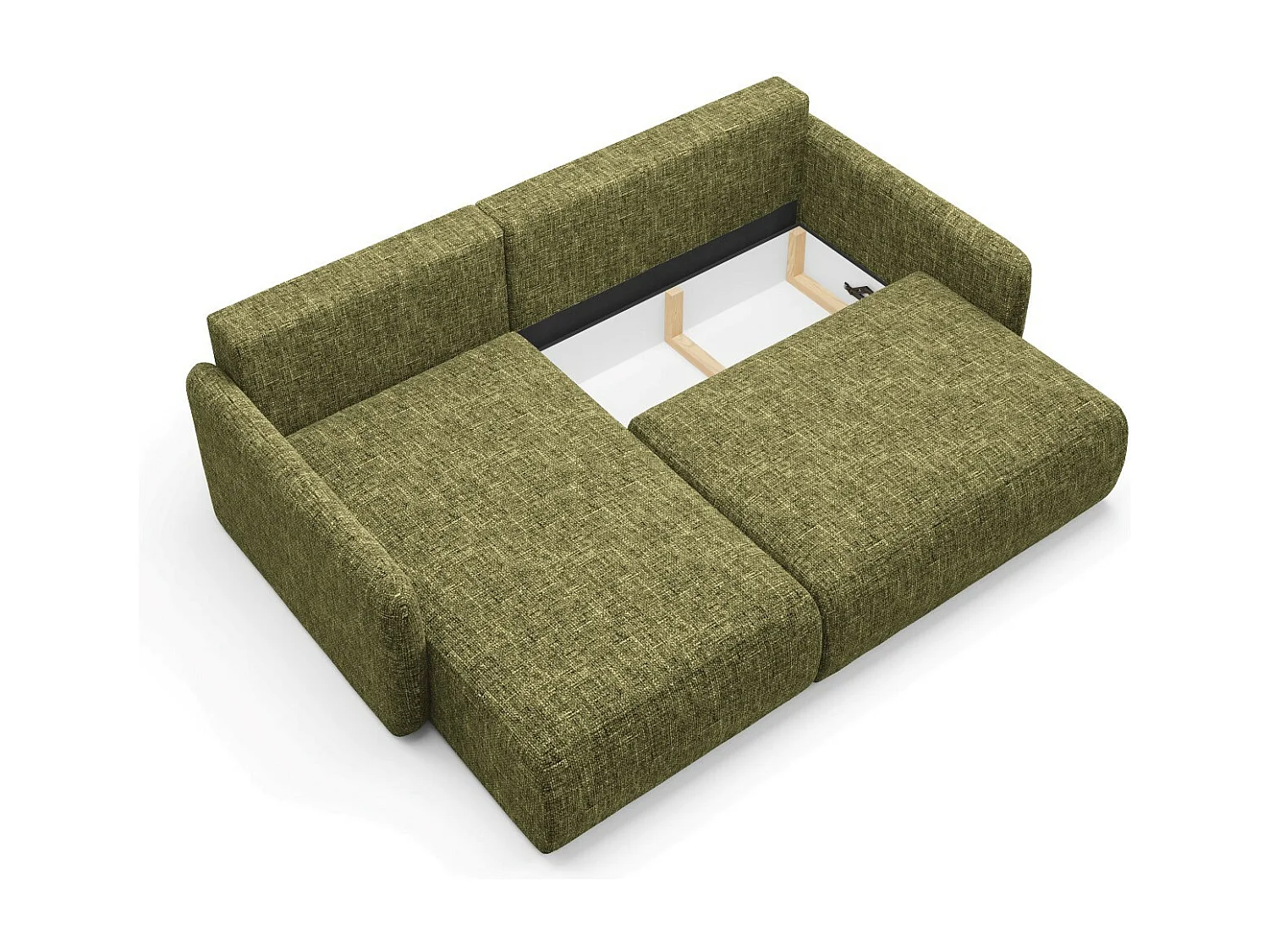 Canapé d'angle convertible LIVELLO L Vert olive