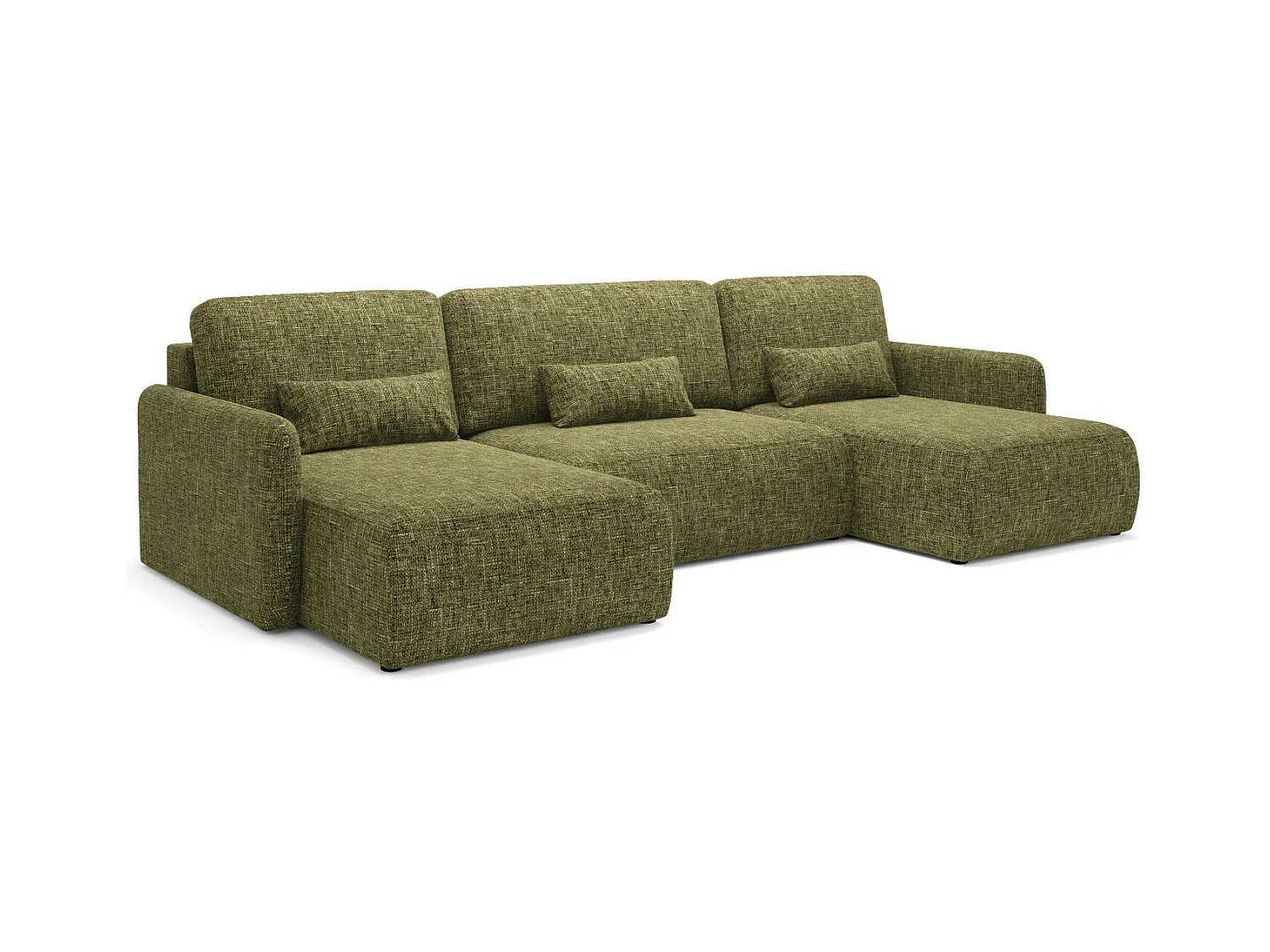 Ecksofa mit Schlaffunktion LIVELLO U Olivgrün