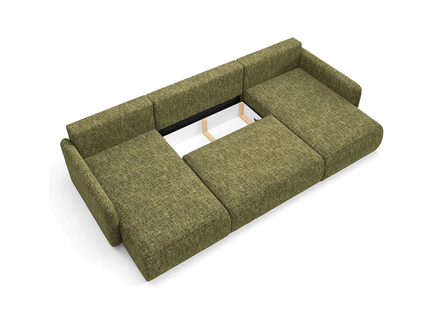 Ecksofa mit Schlaffunktion LIVELLO U Olivgrün