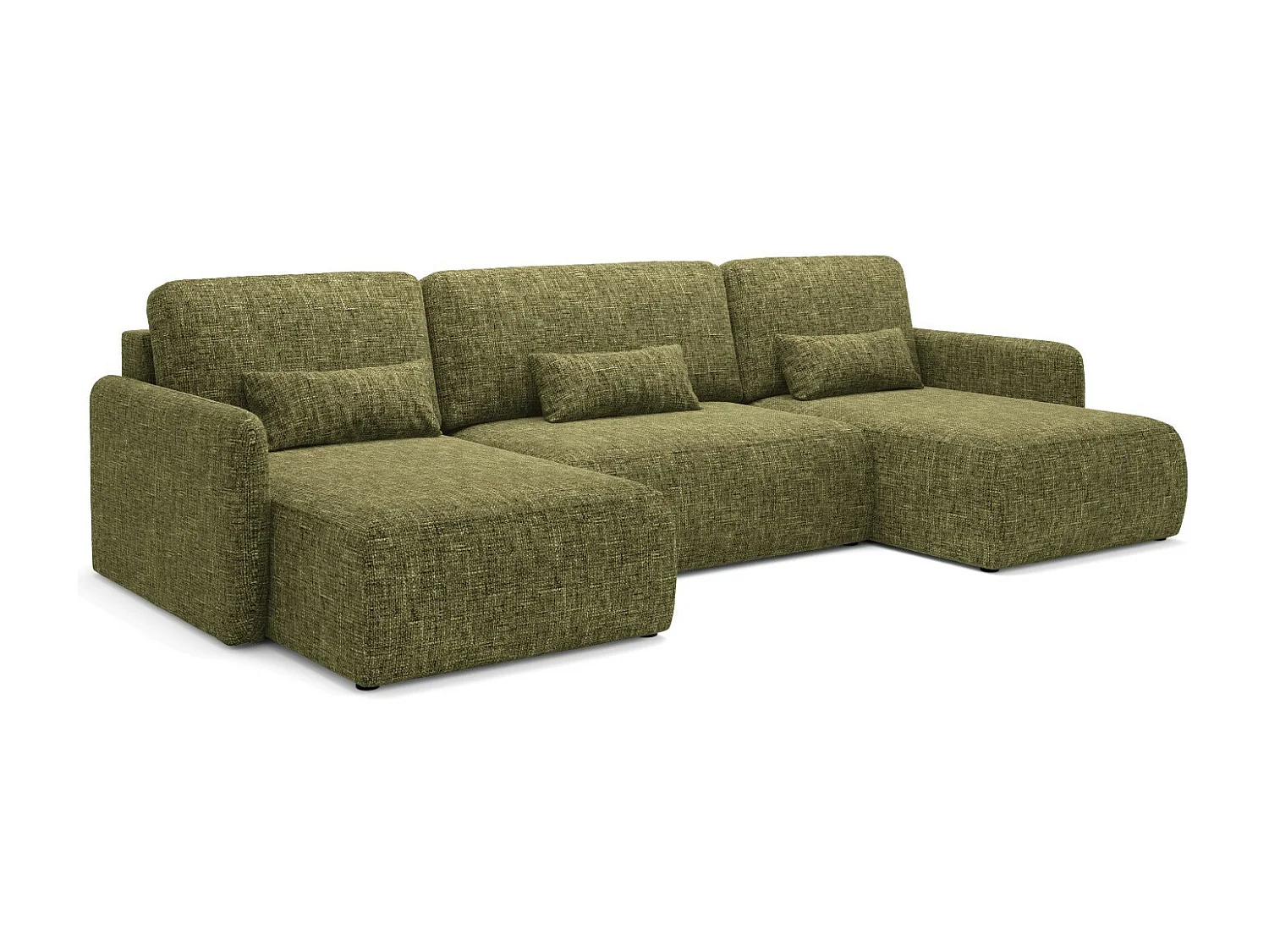 Ecksofa mit Schlaffunktion LIVELLO U Olivgrün