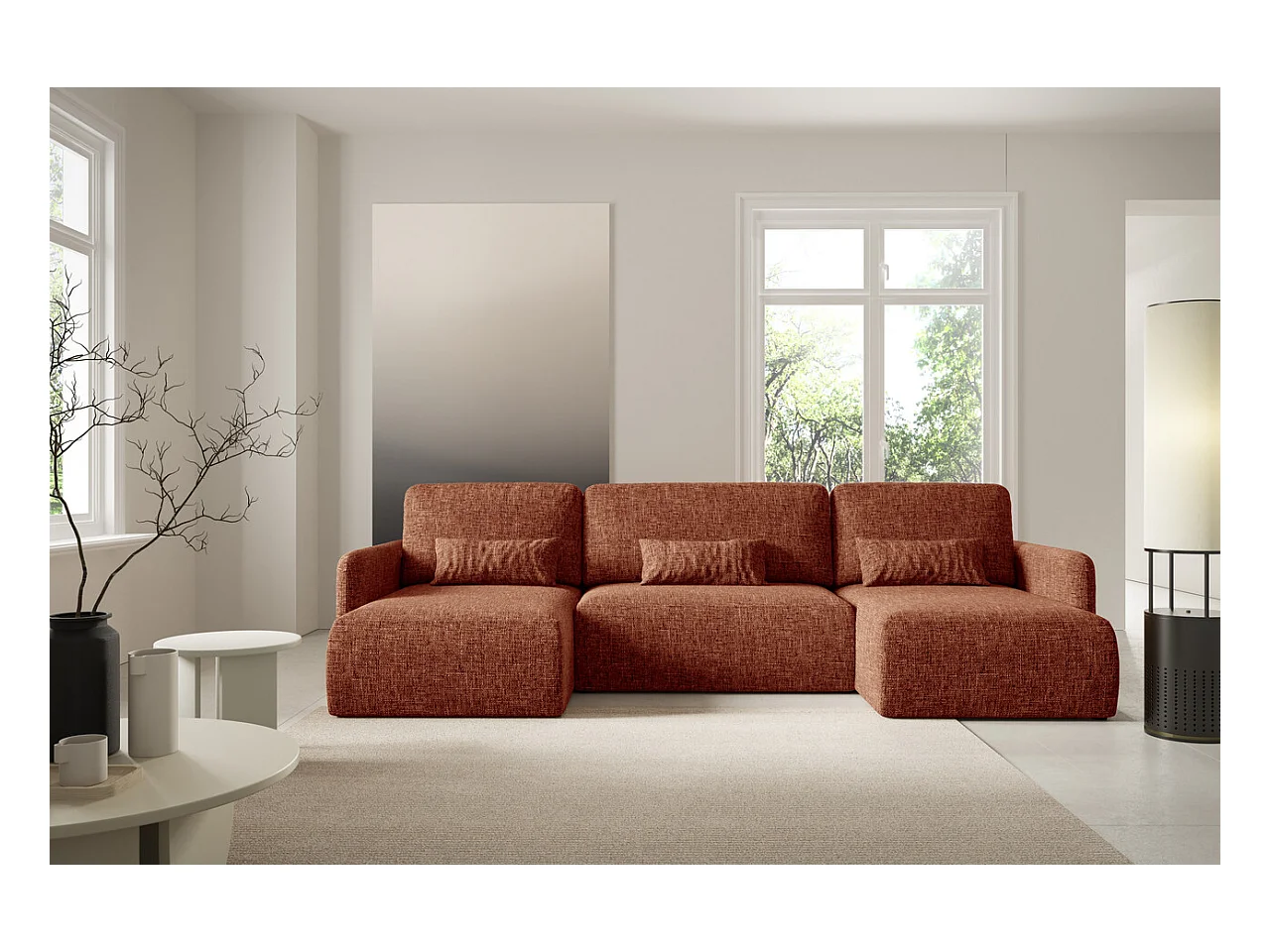 Ecksofa mit Schlaffunktion LIVELLO U Orange