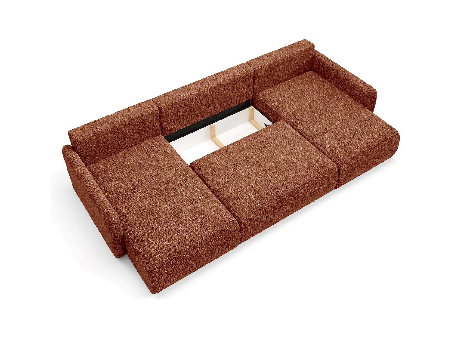 Ecksofa mit Schlaffunktion LIVELLO U Orange