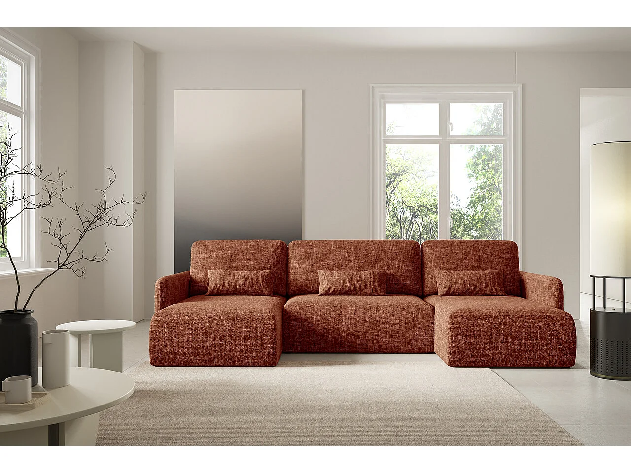 Canapé d'angle convertible LIVELLO U Orange