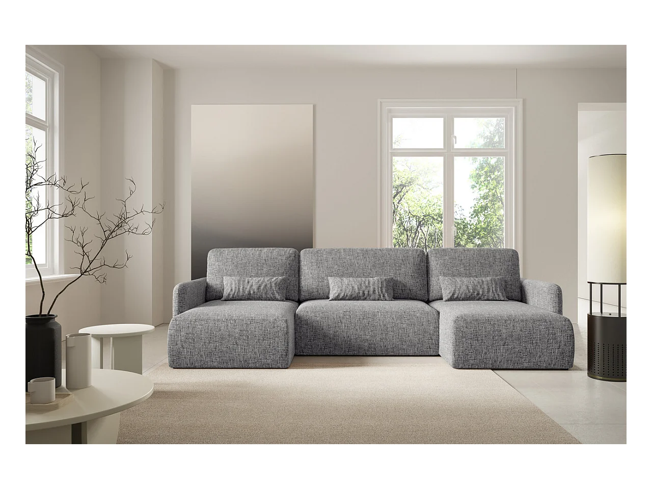 Ecksofa mit Schlaffunktion LIVELLO U Grau