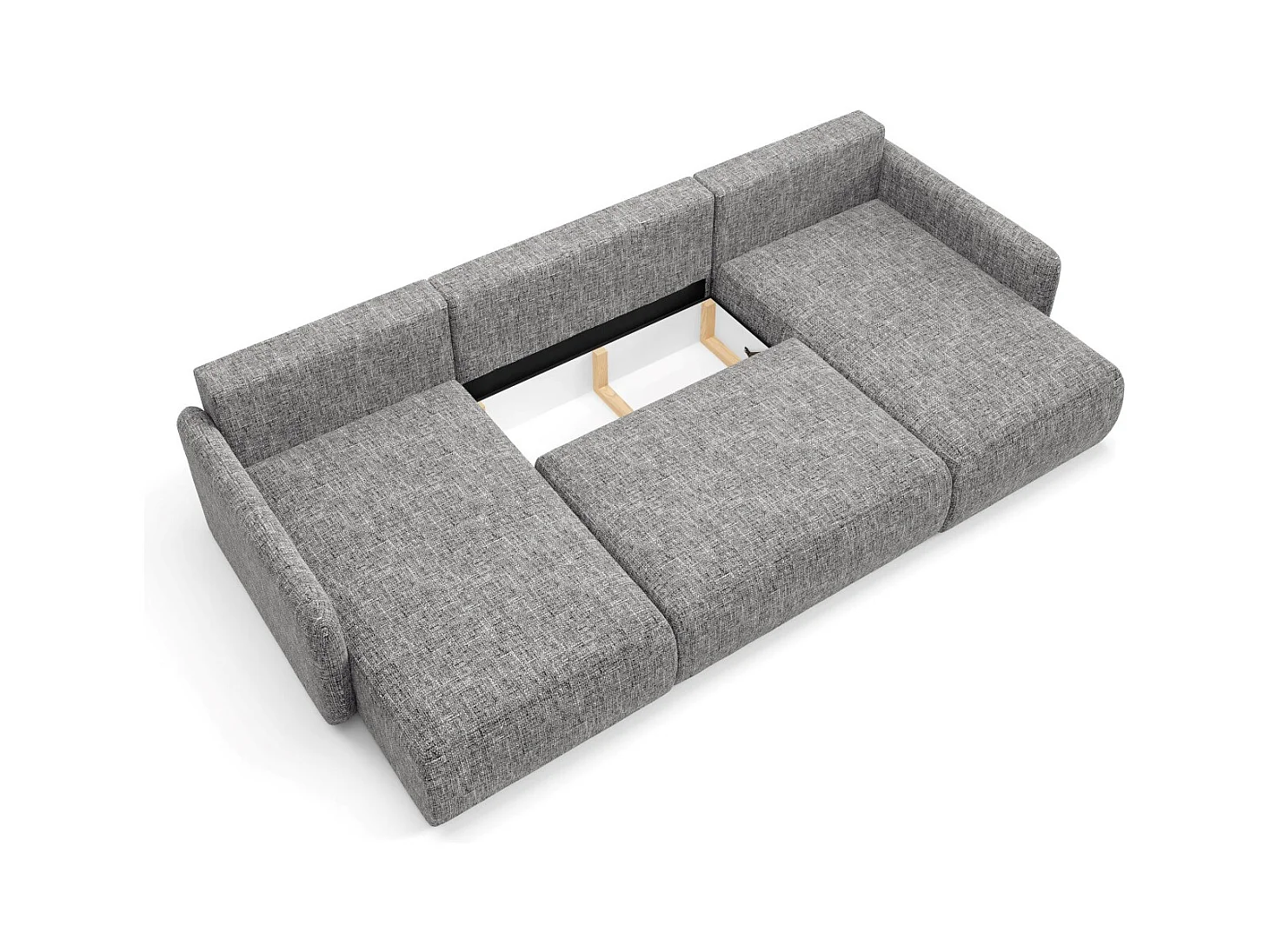 Ecksofa mit Schlaffunktion LIVELLO U Grau