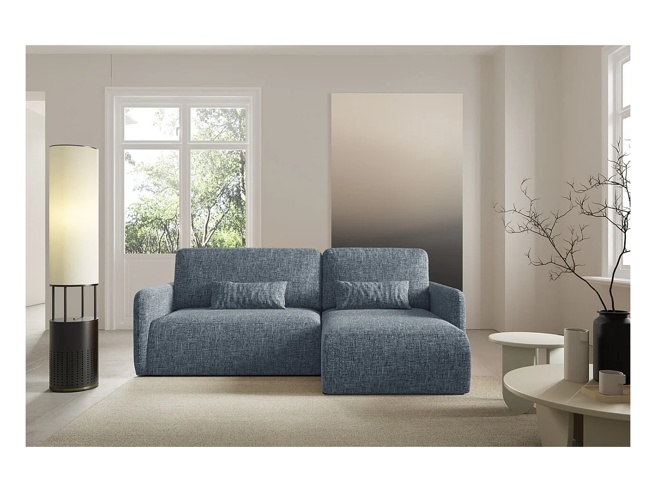 Hoekbankbed LIVELLO L Antracietgrijs